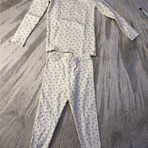 Kids White Patterned Pajama Set